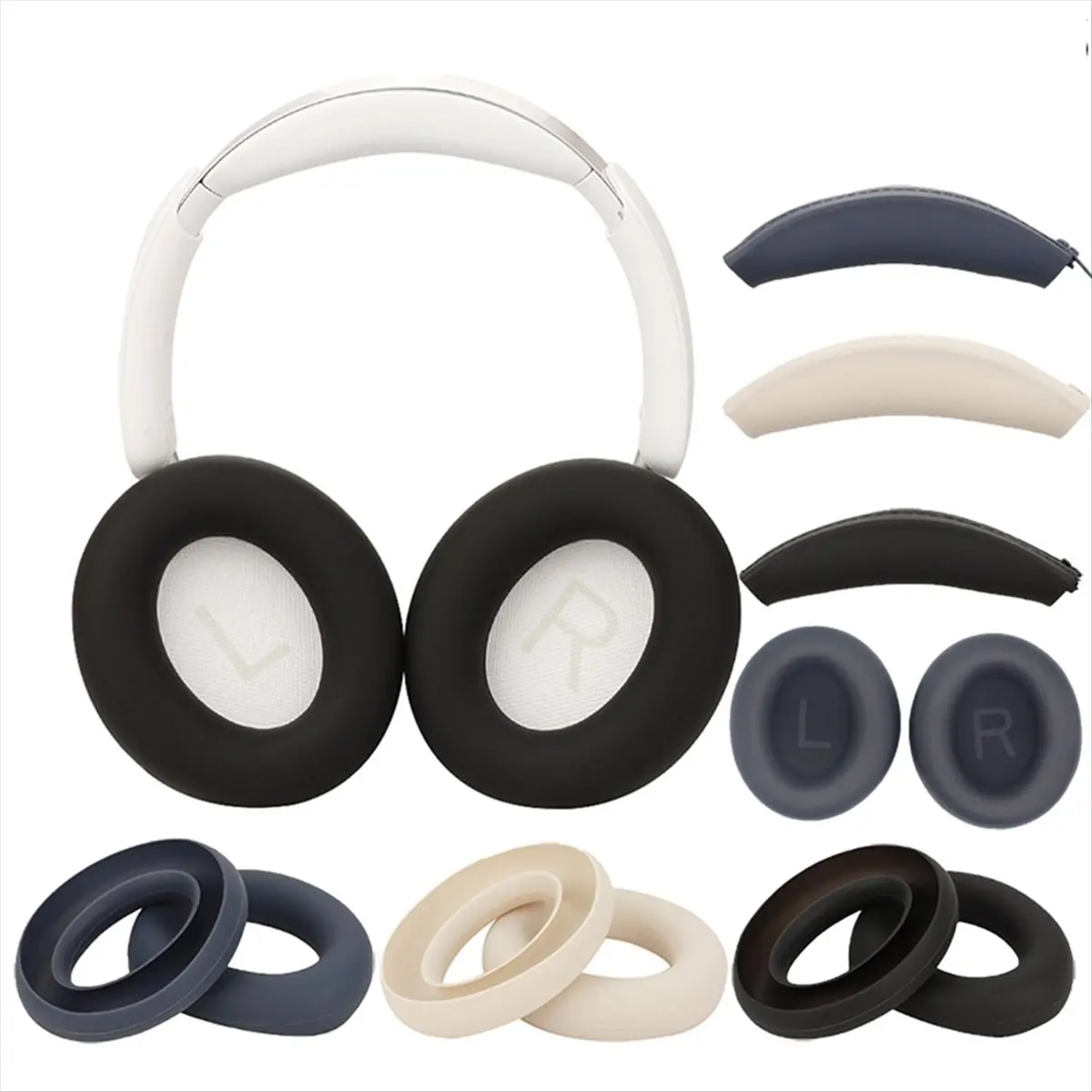 【ELEVATE LIFE】Ear Pads for Space Q45/Life Q30 Q35 Headphone Silicone Protective Case Earmuff Headband Repair Parts B