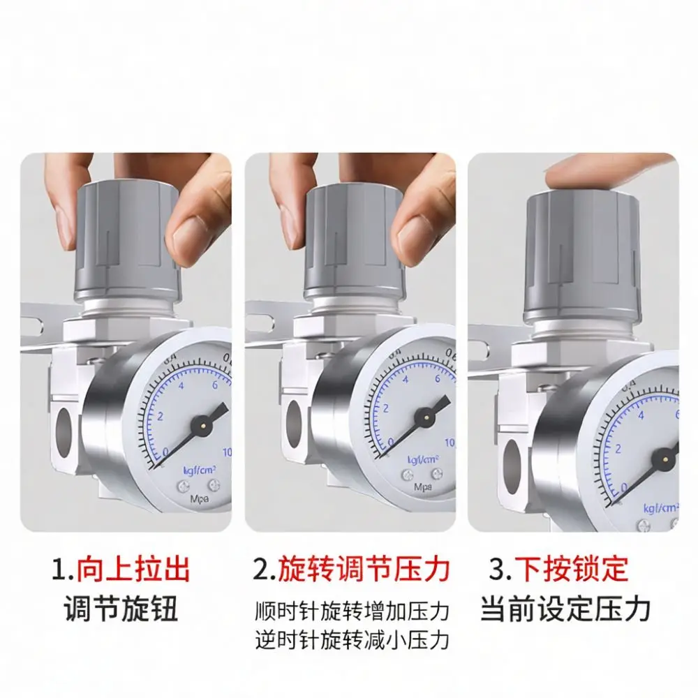 AR2000 Compressed Air Pressure Regulator Valve Pneumatic Industrial Gas Reduction Control System Precise Flow Controller