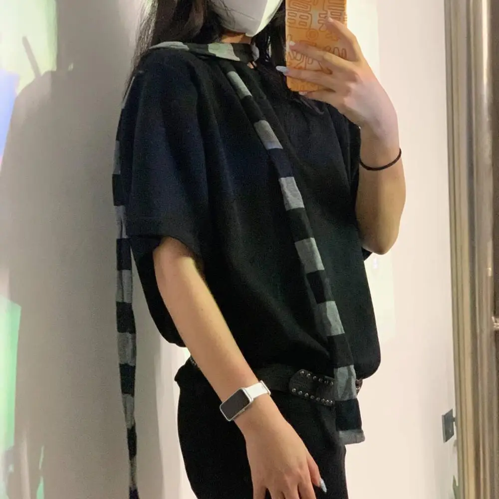 القطن نحيل الأوشحة أسود رمادي مخطط وشاح طويل رقيقة وشاح في الهواء الطلق ضيق وشاح للرقبة الرقبة DIY بها بنفسك الزخرفية دفئا الرقبة التفاف