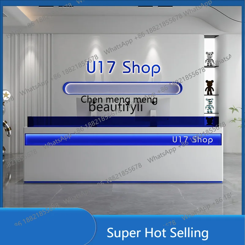 

A85 Beauty Salon Reception Desk Company Reception Desk Clothing Store Barber Shop Cashier Counter Simple Modern Acrylic Bar
