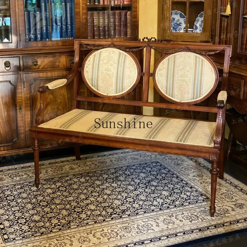 

Solid wood sofa chair casual hollow carving