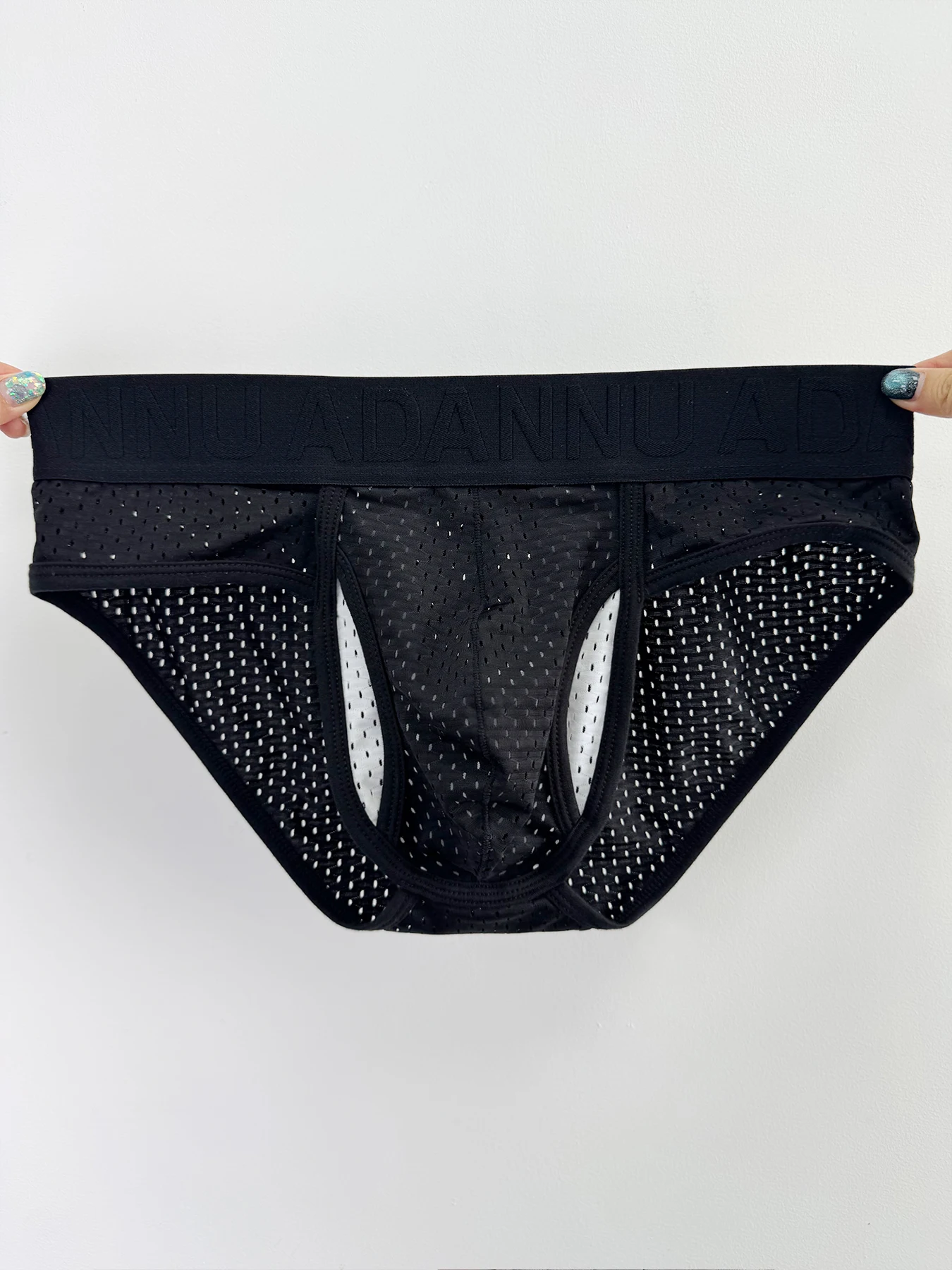 2pcs color mixing Nylon Sexy Underwear Men's Low-Waist Antibacterial Briefs Summer Thin Mesh Breathable Shorts Boys' Underwear