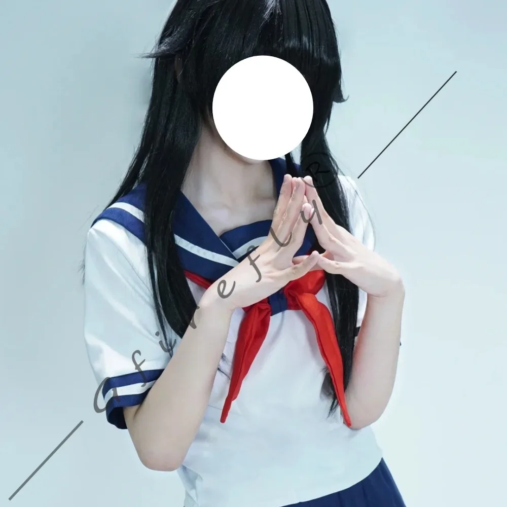 Yandere Simulator Ayano Aishi 같은 스타일의 코스프레 의상 JK 교복 성인 여성 할로윈 카니발 파티 무대 의상