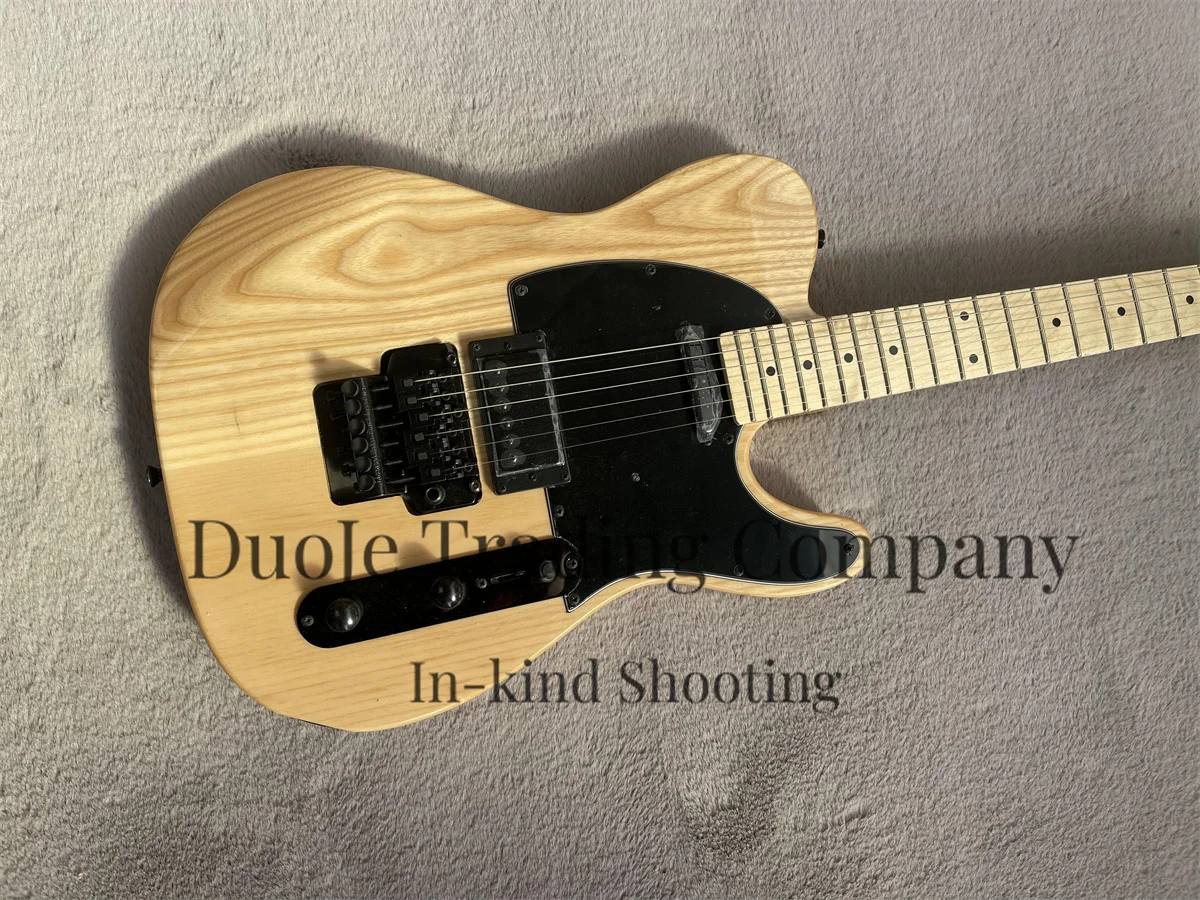 Natural color electric Guitar Tel ASH Wood body tremolo Bridge Maple fingerboard closed pickup Blackboard black tuner factory cu