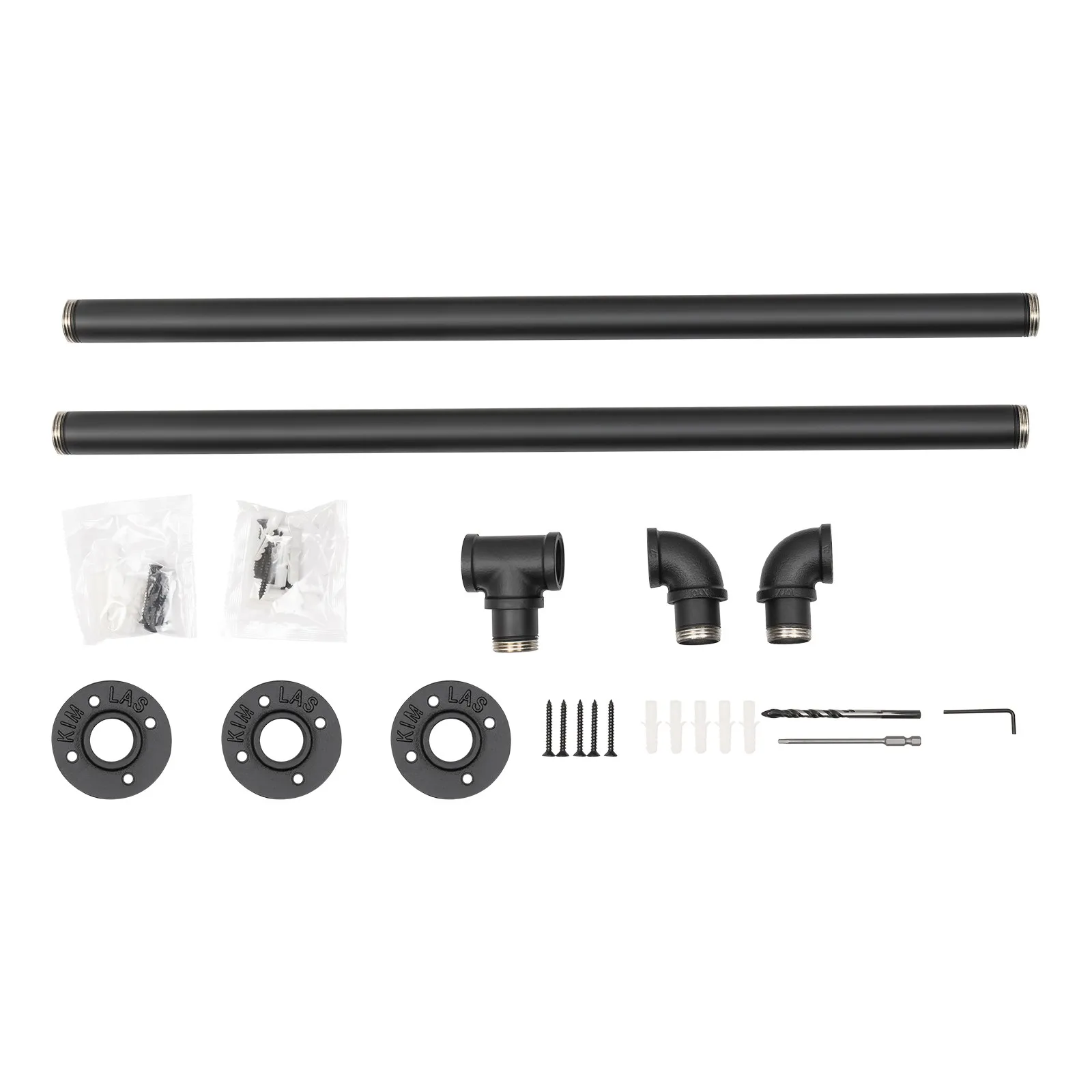 5FT الأنابيب درج درابزين الدرج أنبوب حديد مجلفن درابزين مع جدار جبل دعم درابزين جدار الزاوية المستديرة