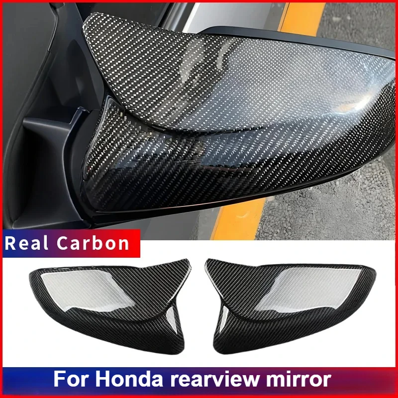 

For Honda Civic&Type R Real Dry Carbon Fiber&ABS plastic 16-21 Exterior rearview mirror Wing housing Modification Accessories