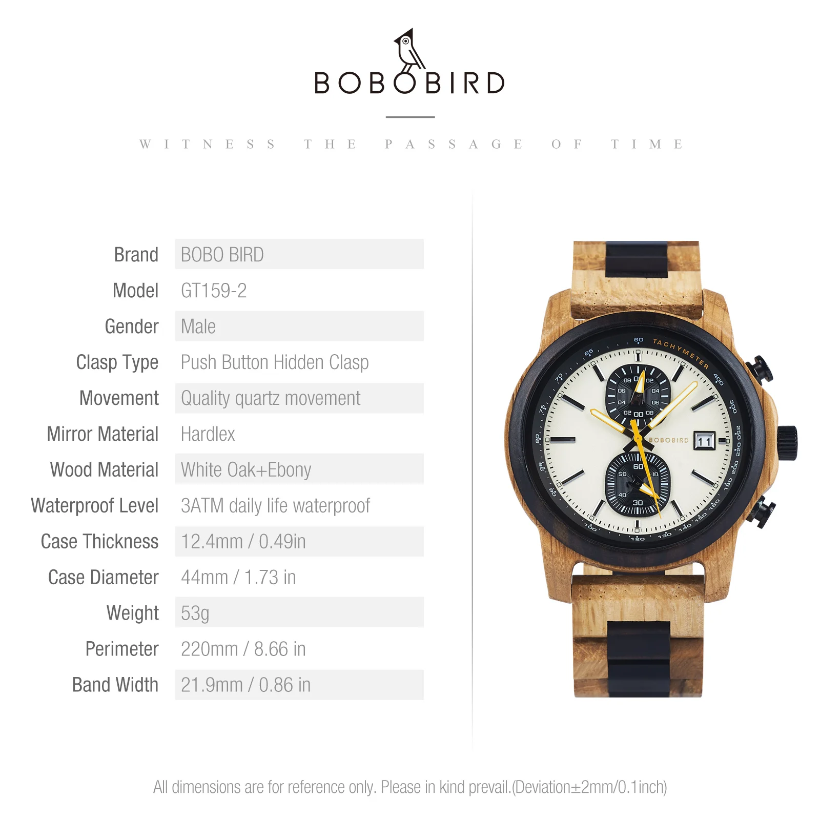 New Oak Wood Quartz Men\'s Watch 3ATM Waterproof BOBO BIRD Multifunctional Chronograph Fashion Relogio Masculino Birthday Gift