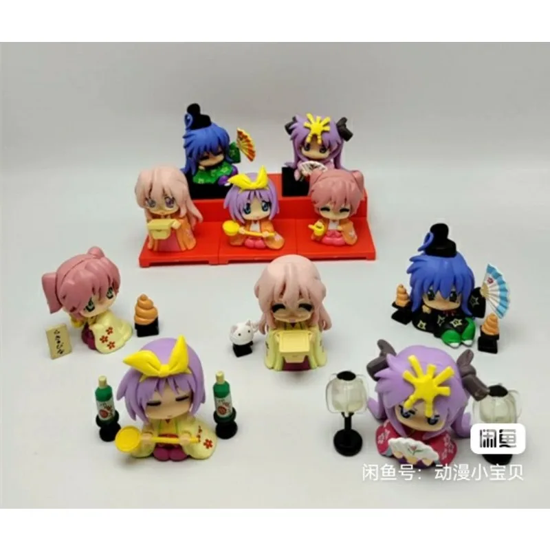 Lucky Star Action Figure Izumi konica Kagami Hiiragi Tsukasa Hiiragi Anime Lovely Clay Figure Model Ornaments Bulk Toys