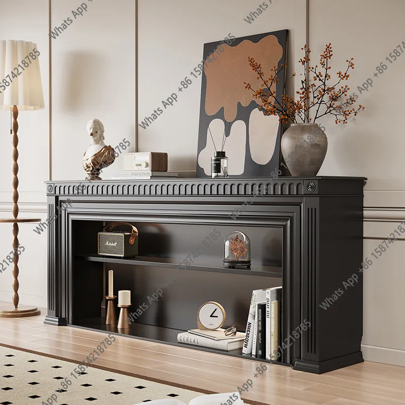 

French Cream Wind Solid Wood Fireplace Decorative Cabinet American Country Vintage Living Room Fireplace Cabinet Fashion