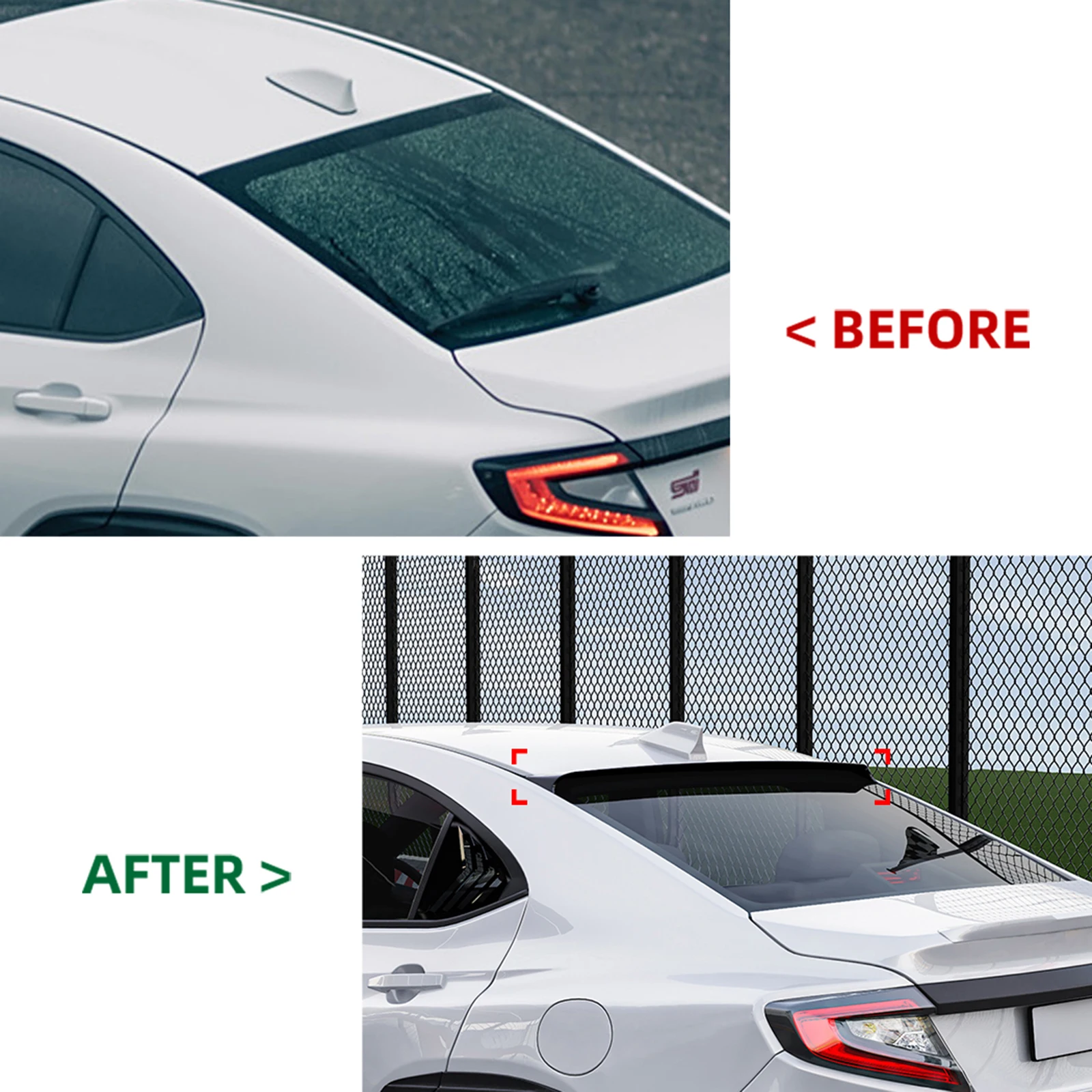 

For Subaru WRX STI VB 2022-2025 Car Rear Roof Window Spoiler Splitter Wing Glossy Black/Carbon Fiber Look Trunk Upper Lip