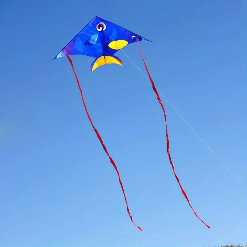 Animal de peixe dos desenhos animados pipa para crianças e adultos fácil de voar pipa de praia com alça de corda para iniciantes adolescentes brinquedo esportivo ao ar livre