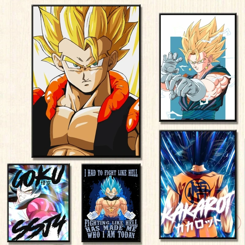 

Dragon Ball Posters Anime Goku Cartoon Figures Canvas Printing Wall Art Home Living Room Decor Painting Picture Holiday Gift