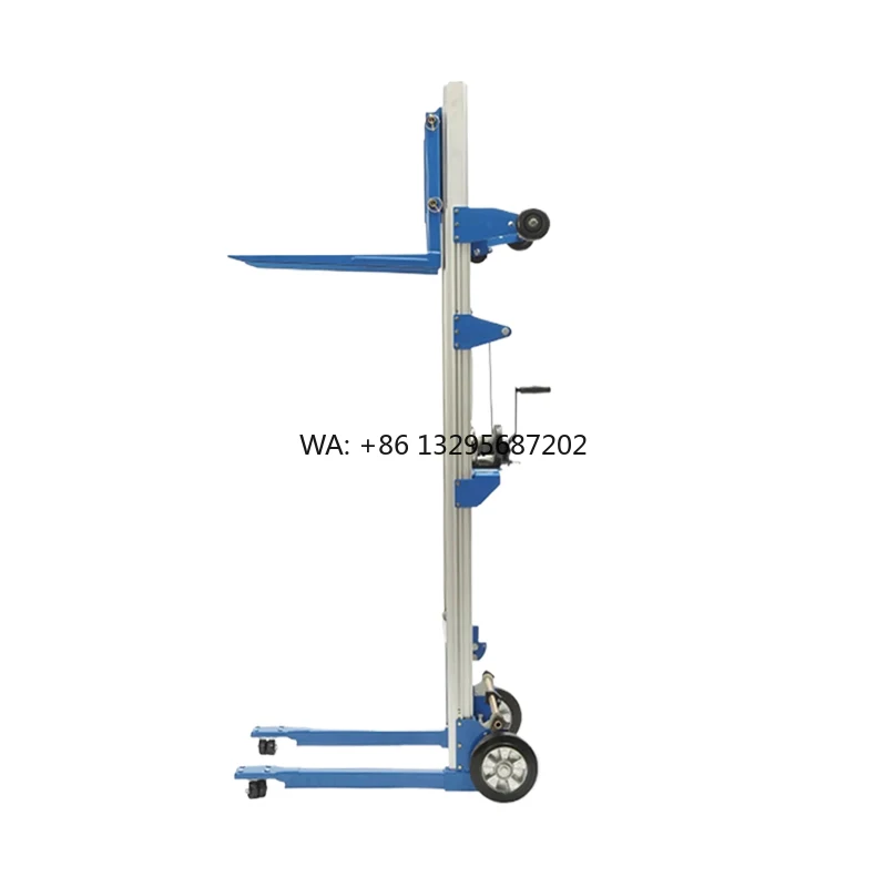 

Aluminum Hand Winch Lift Trucks Mini Hand Operated Forklifts Cargo Load Stacker Manual Material Lifter