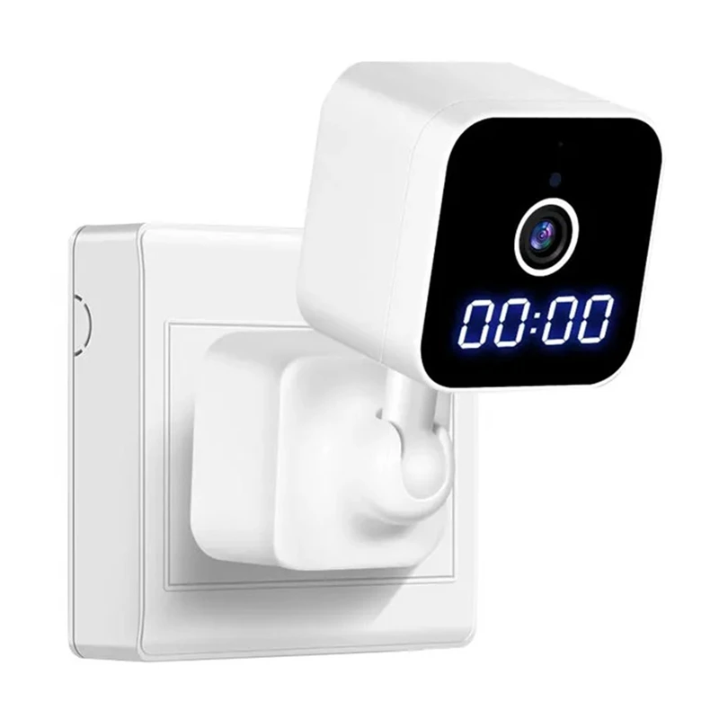 Clock Monitoring Camera 1080P Mini Wifi Surveillance Cam With Night Vision And Sound Detection Way Audio Siren Durable US Plug