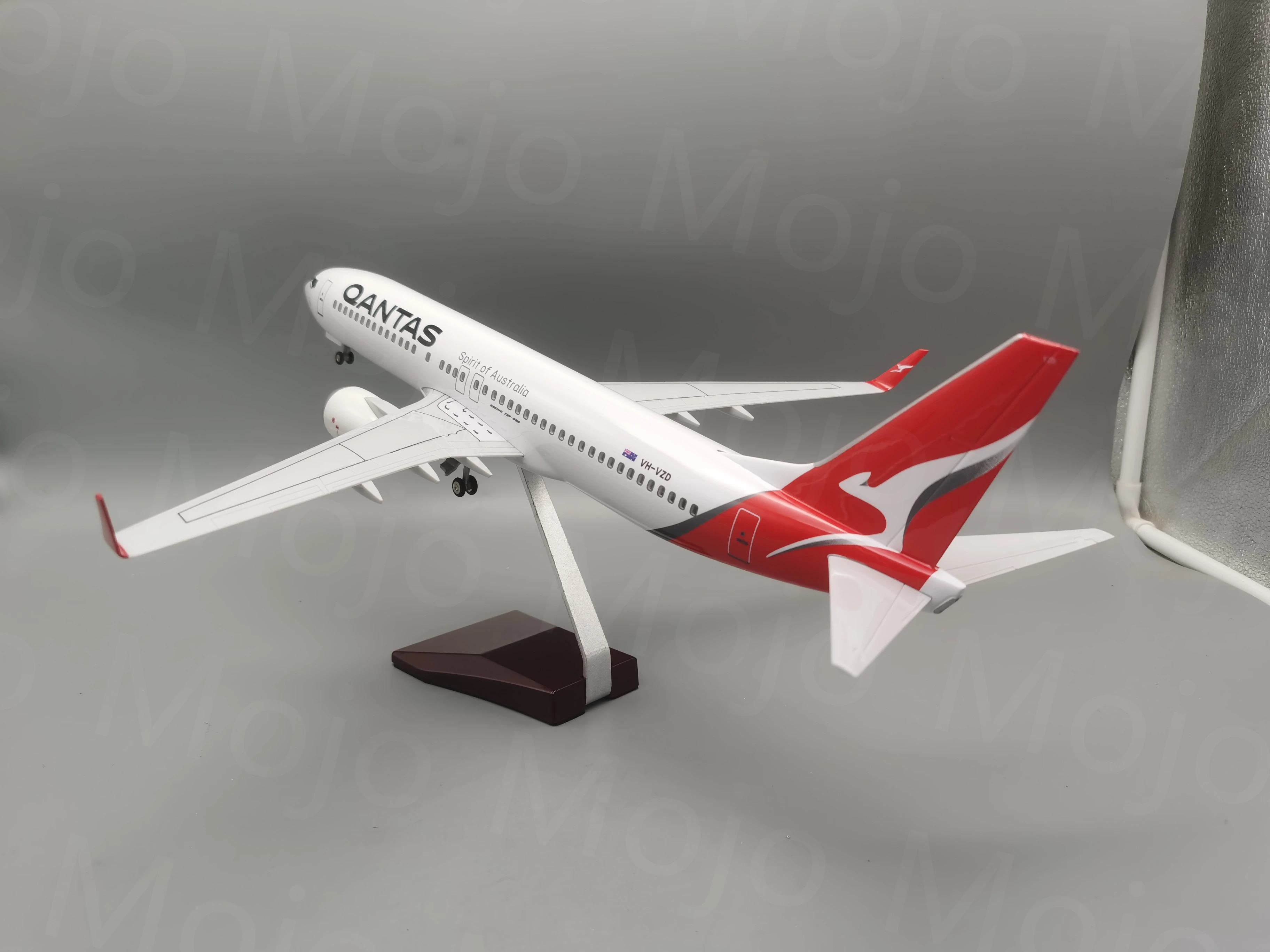 Imagem -06 - Avião Modelo Grande com Luz Led Austrália B737 Modelos de Avião Diecast Escala 1:85 47cm Coleção ou Presente