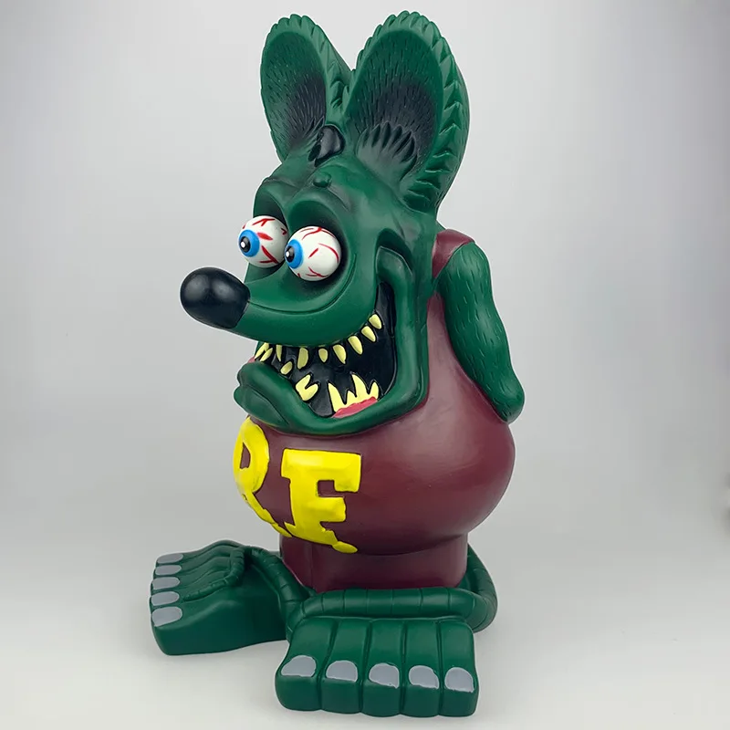 Rat Fink 33cm Classic Original Vinyl Model Doll Ornament Premium Edition RF Crazy Mouse Large Statue Gift Toy Collection Figure