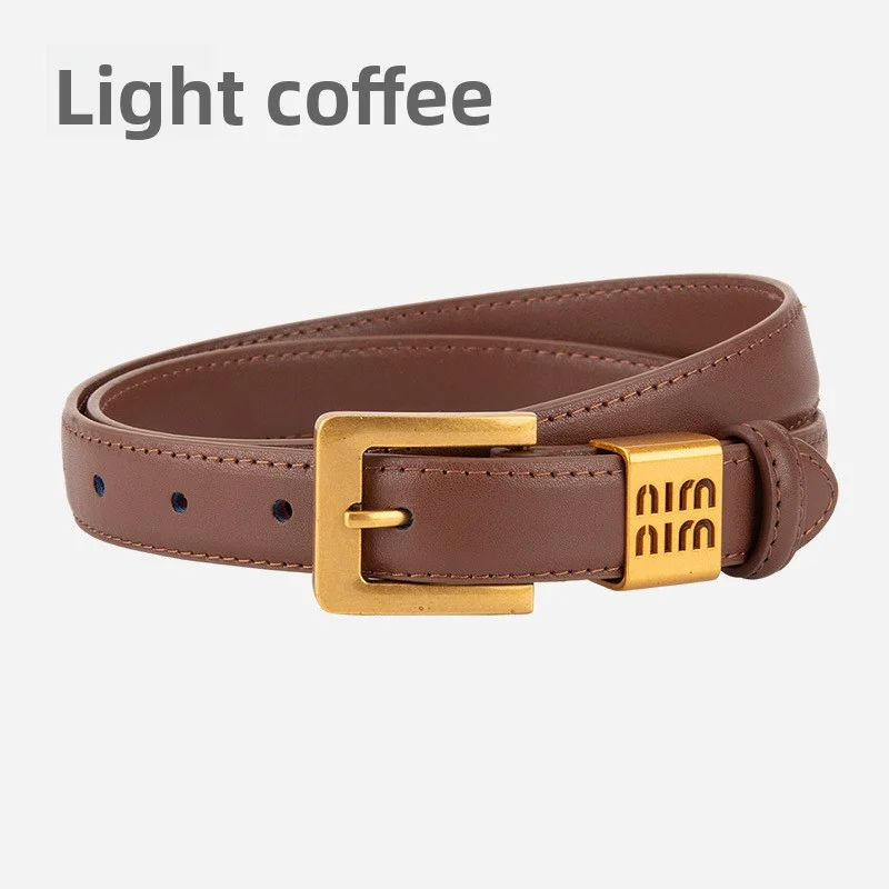 حزام من جلد البقر الأصلي بتصميم فاخر، حزام مزخرف متعدد الاستخدامات للنساء، إحساس راقي عصري