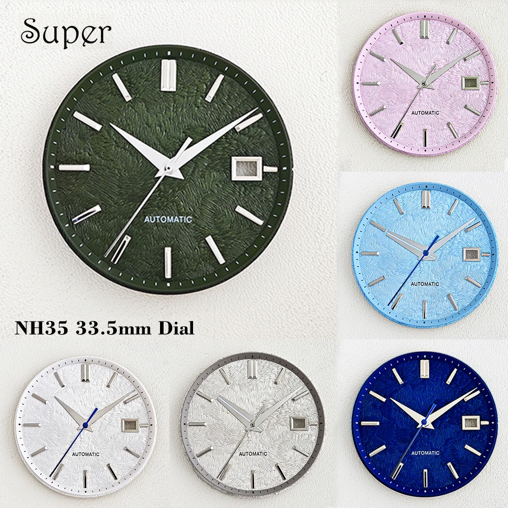 Image of 33,5mm NH35 Zifferblatt ohne Logo, Sakura-Textur-Zifferblatt für GS-Uhren-Modifikation, NH35 NH36 Uhrwerk-Installation, Individuelles Logo, Herrenuhr-Zifferblatt