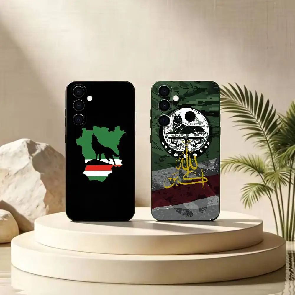 Chechnya Flag Chechen Wolf  Black Soft Silicone Phone Case For Samsung Galaxy A71 A72 A73 A51 & Other Related Models