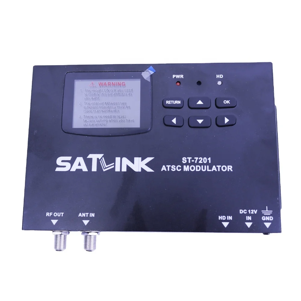 Modulador ST7201 De Satlink ST-7201 ATSC-T/ATSC-C Hd Com 2.4-Polegada Display Lcd a Cores Modulator Television Modulator