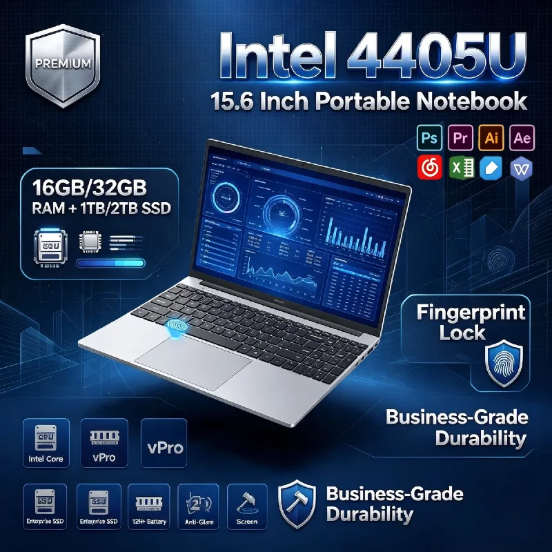 Intel Pentium 4405U 15.6 Inch Gaming Laptop 16GB RAM 2TB SSD 1920x1080 Ultra Slim Notebook for Office Study Pro