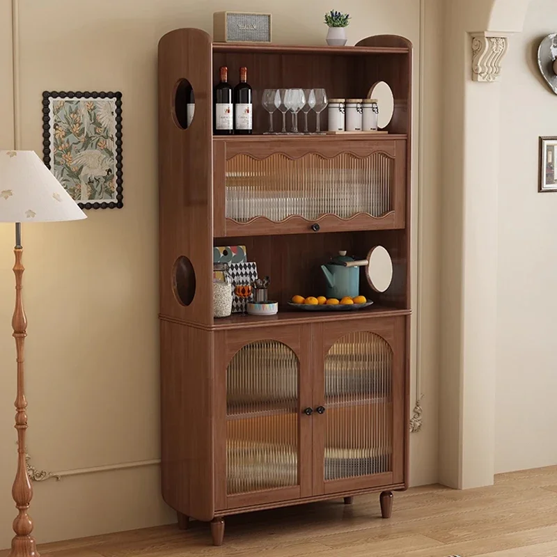 tableware cabinet, brown living room cabinet, floor glass display cabinet, living room 189 * 82 * 40 cm, living room locker