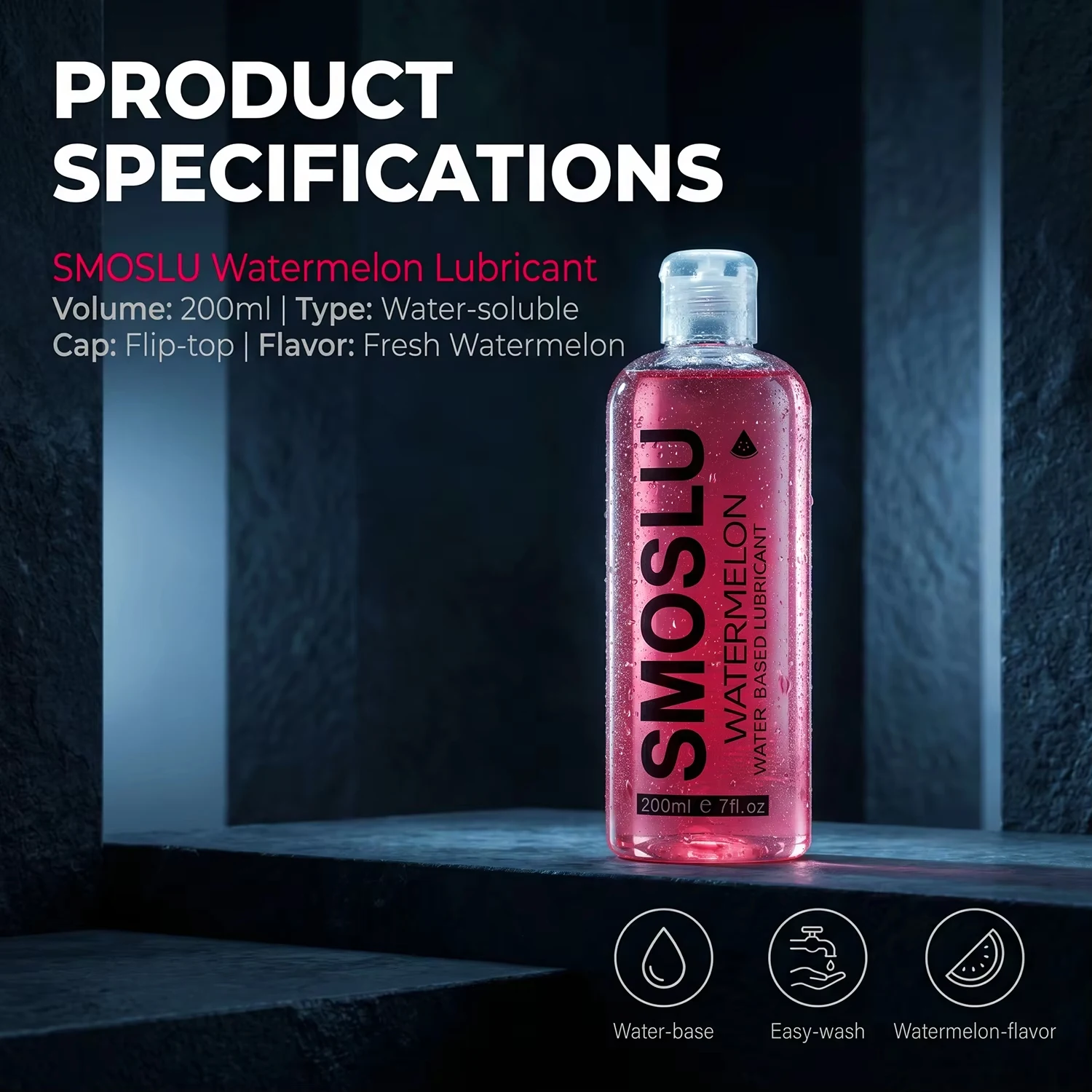 200ml Strawberry Lubricant Water Based Personal Gel for Men Women Intimate Massage Non-Greasy Easy Clean Soft Touch