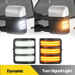 2x For Ford F250 F350 F450 F550 2008-2016 LED Side Mirror Running Dynamic Turn Signal Lights DRL Day Light And Turn Signal Lamps