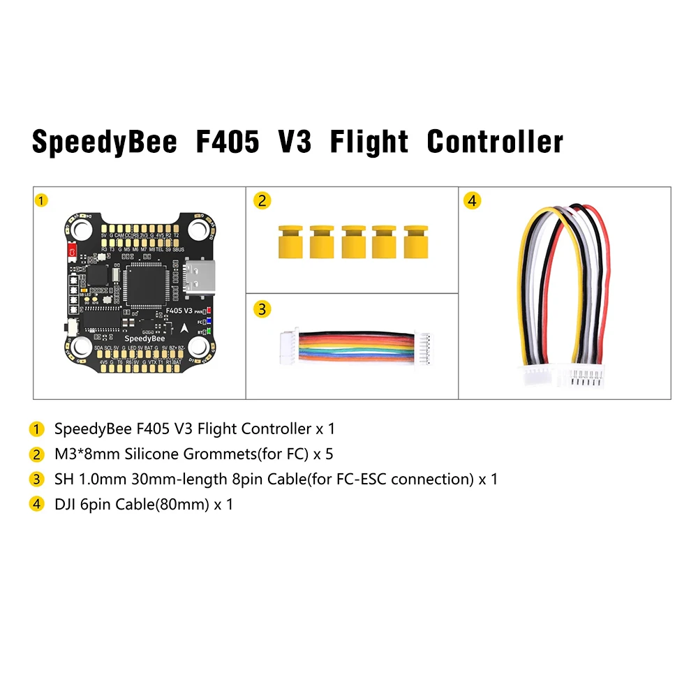 SpeedyBee F405 V3/V4 FC ESC Stack 3-6S Lipo Flight Control BLS 50A/55A 4 in 1 ESC 30x30 Bluetooth