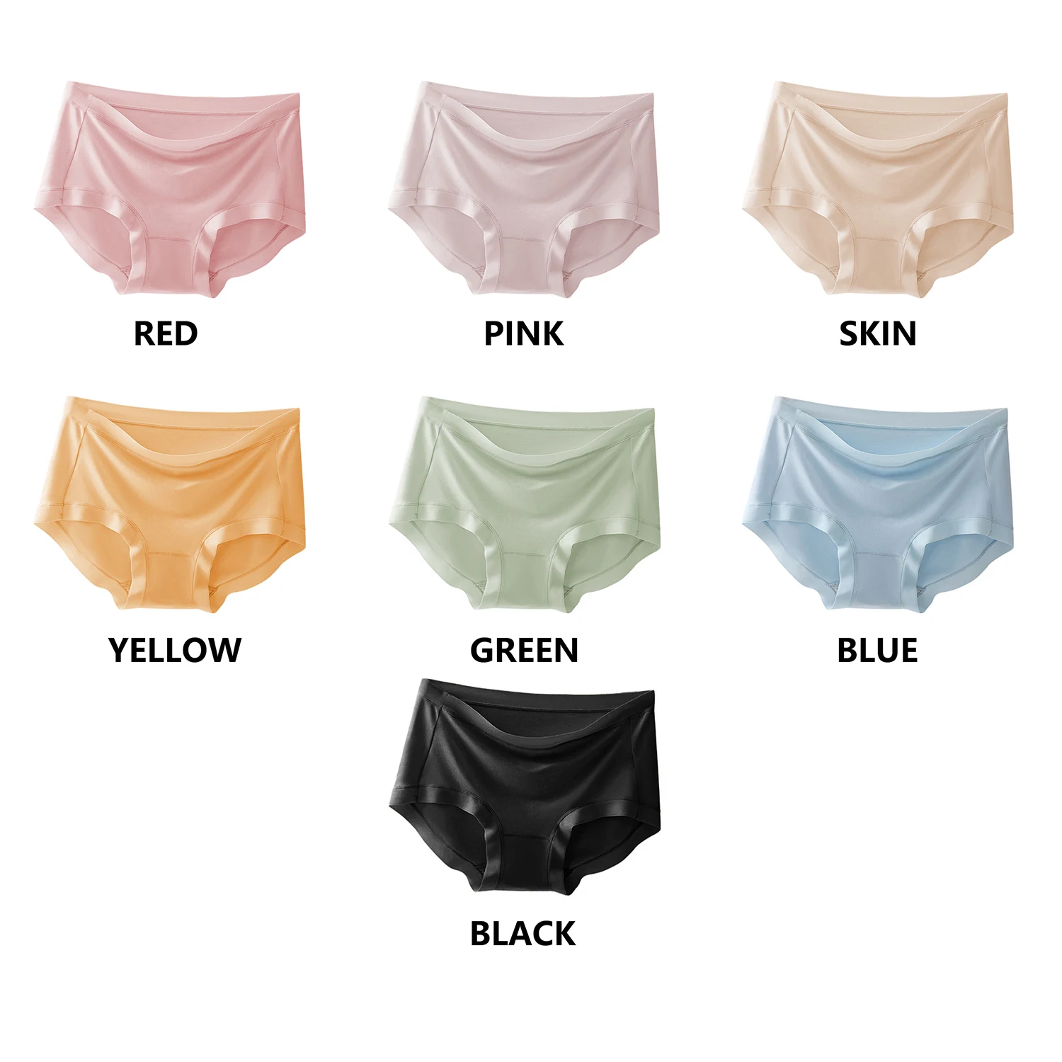 Tummy Control Underwear for Women Hipster Cute Low Waisted Modal Cotton Underwear Seamless Briefs Breathable Soft Panties 4 Pack