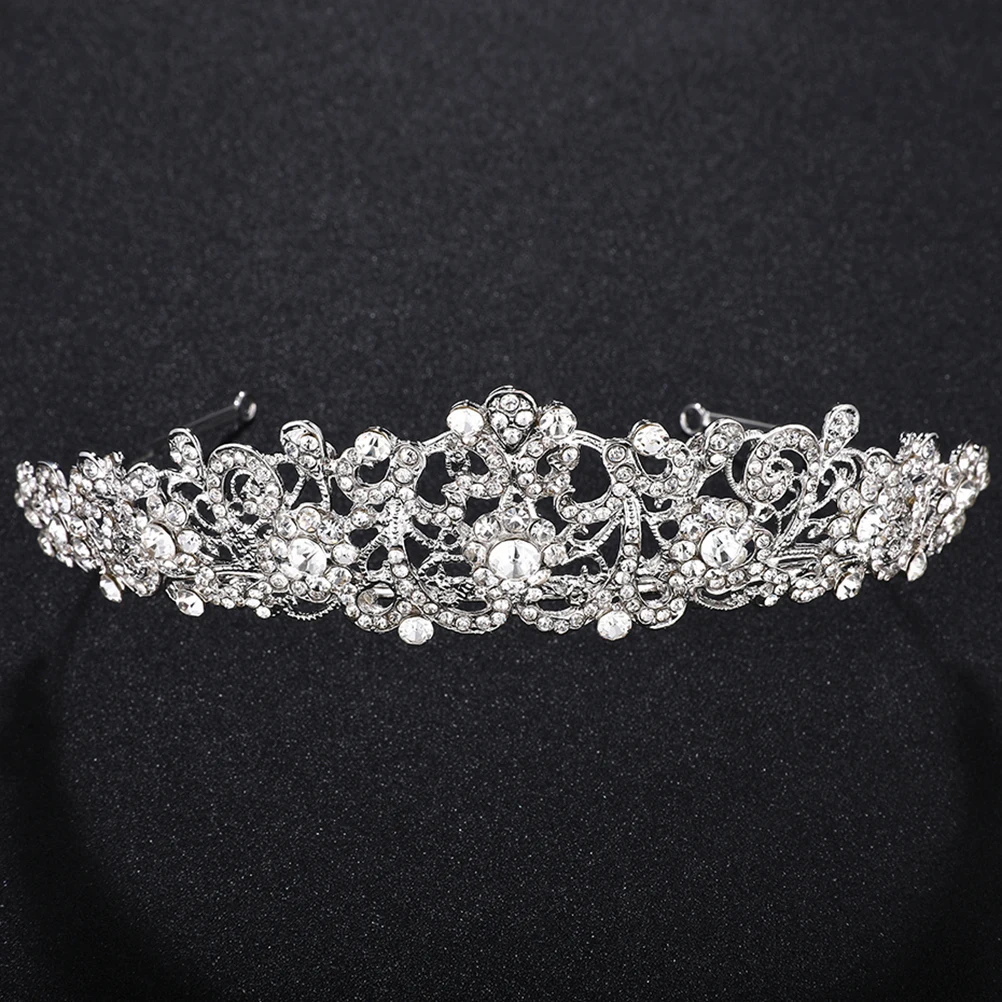 

1 pc Bridal Hairband Wedding Rhinestone Baroque Alloy Hair Crown Lightweight Durable Exquisite Gorgeou Stand Out Banquet Party
