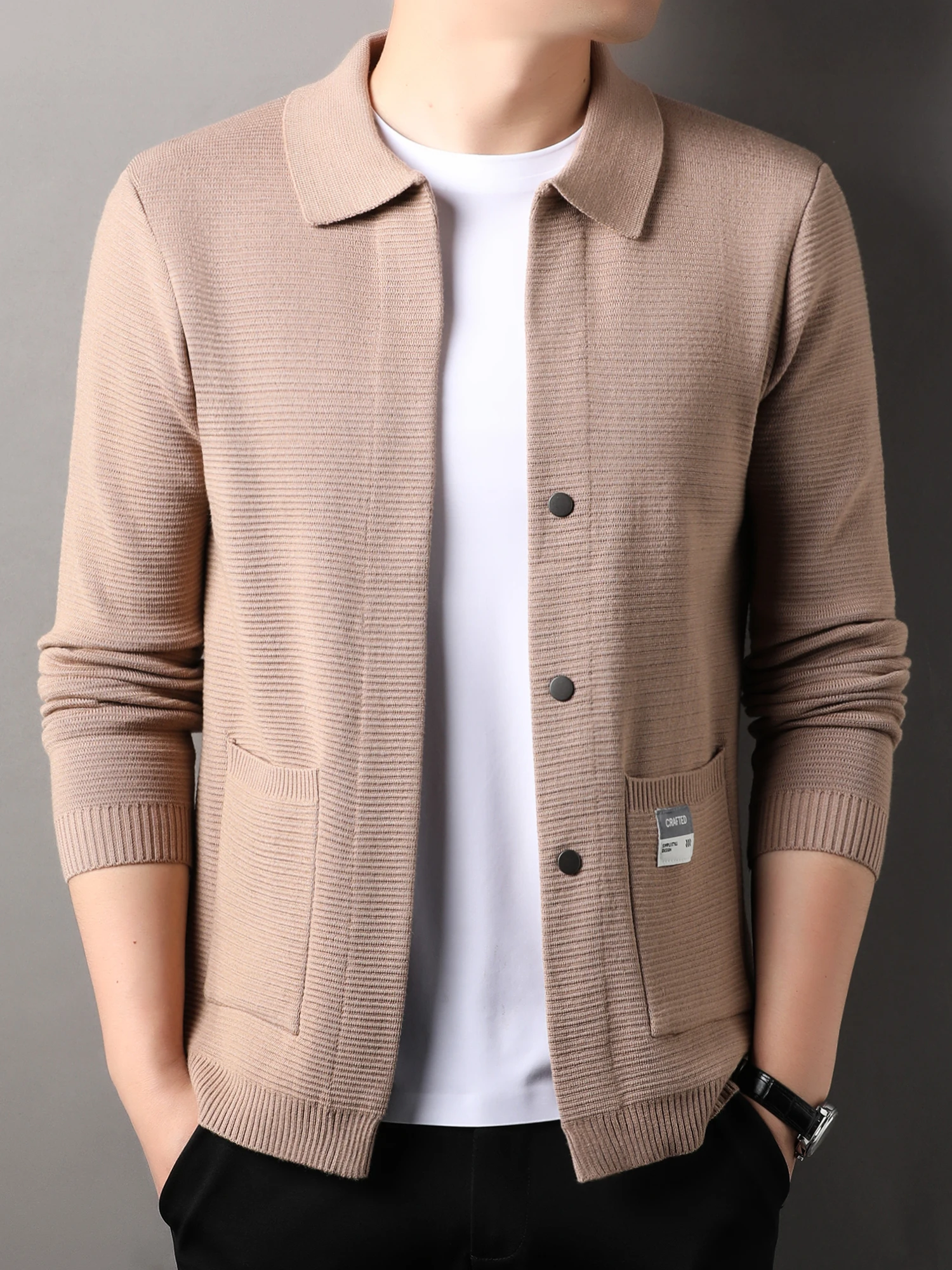 

Men's Knitted Open Cardigan Loose Casual Thin Long Sve Sweater Spring Autumn Casual Wear Polyester Viscose Nylon Blend