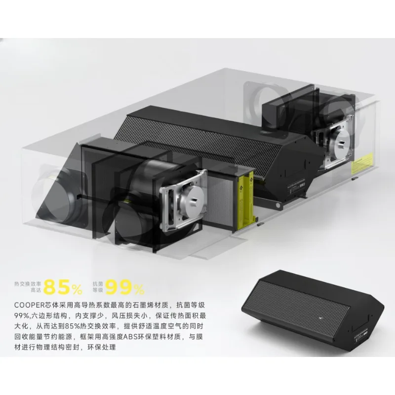 99% Efficiency Air Recuperator Heat Erv Hrv Energy Recovery Ventilation with side opening