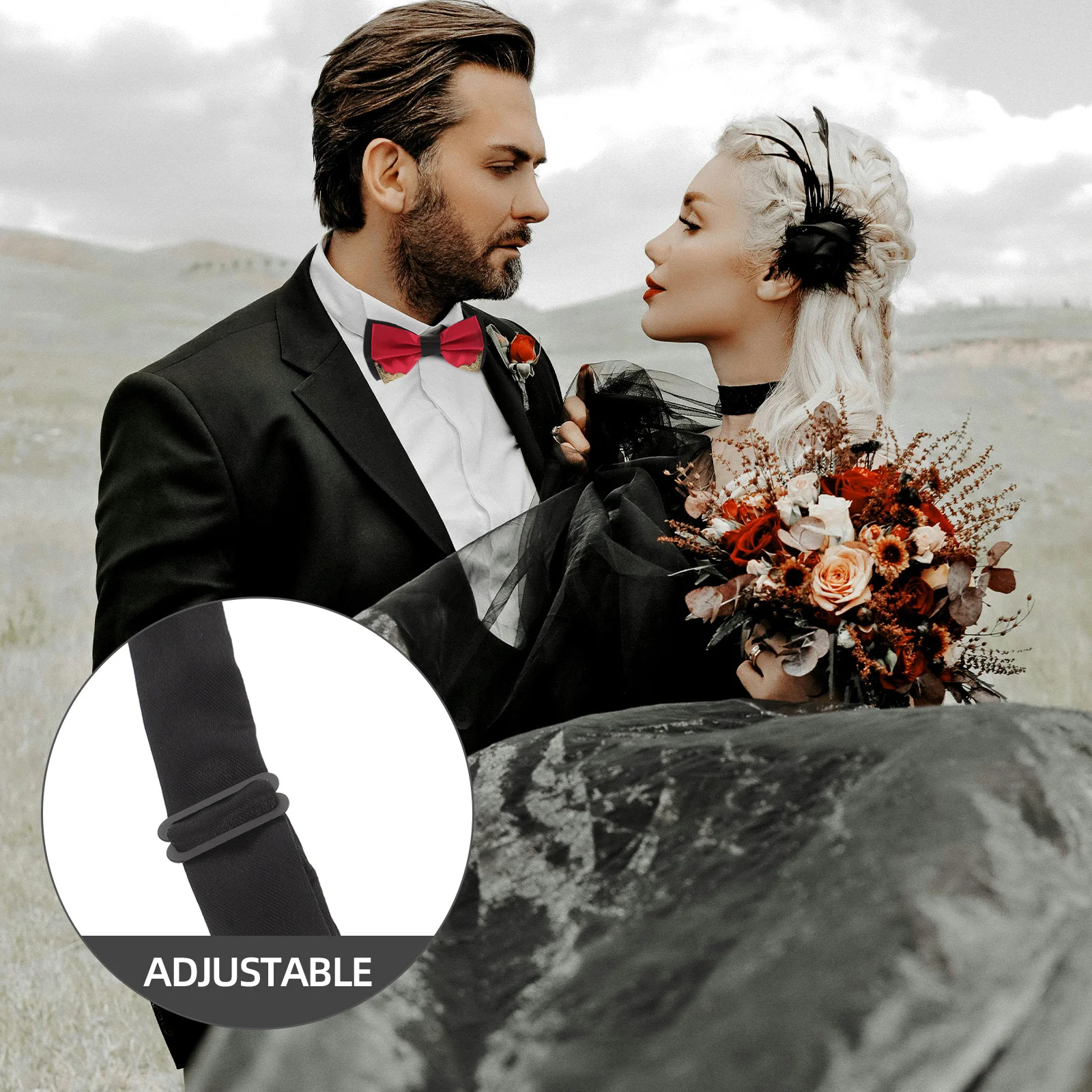 Finiture in metallo per uomo Papillon accessorio per festa di nozze durevole regolabile a doppio strato per uomo Papillon in metallo alla moda