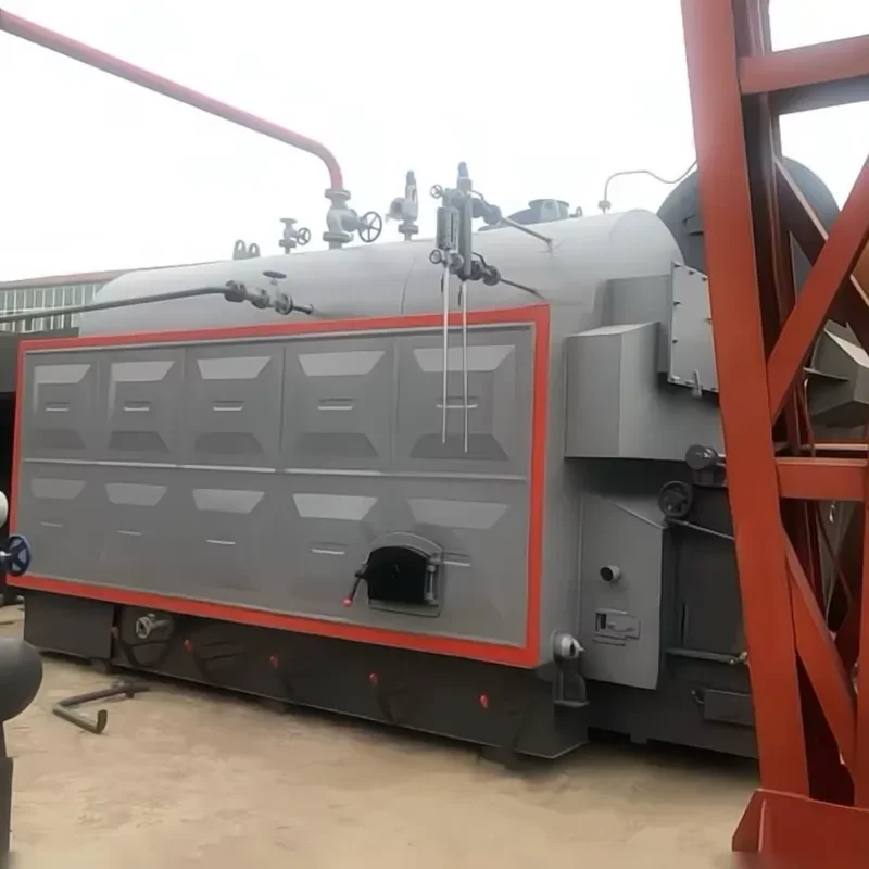 i Double Barrel Automatic Feed Chain Grate Fired Biomass Steam Boiler Horizontal High Pressure Used in Building Materials