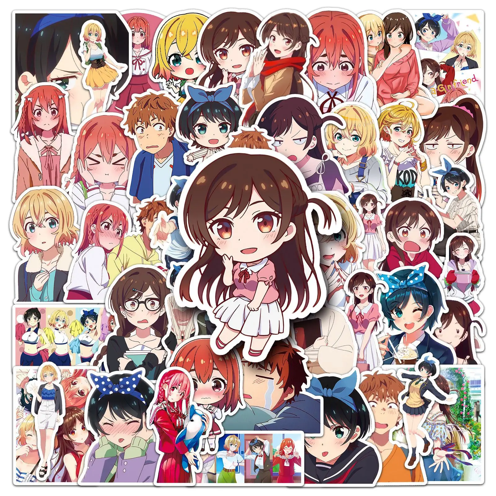 50Pcs Anime Rental Girlfriend Series Graffiti Stickers Suitable for Laptop Helmets Desktop Decoration DIY Stickers Toys