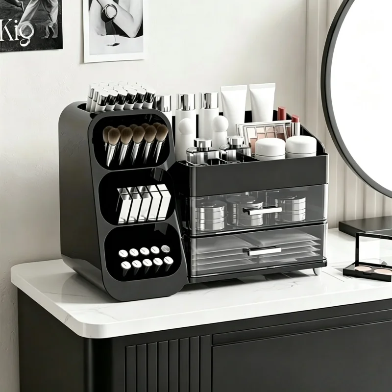 Cosmetics Storage Box Home Dressing Table High-end Large Multi-functional Compartmentalized Storage Rack Pratical New Arrival