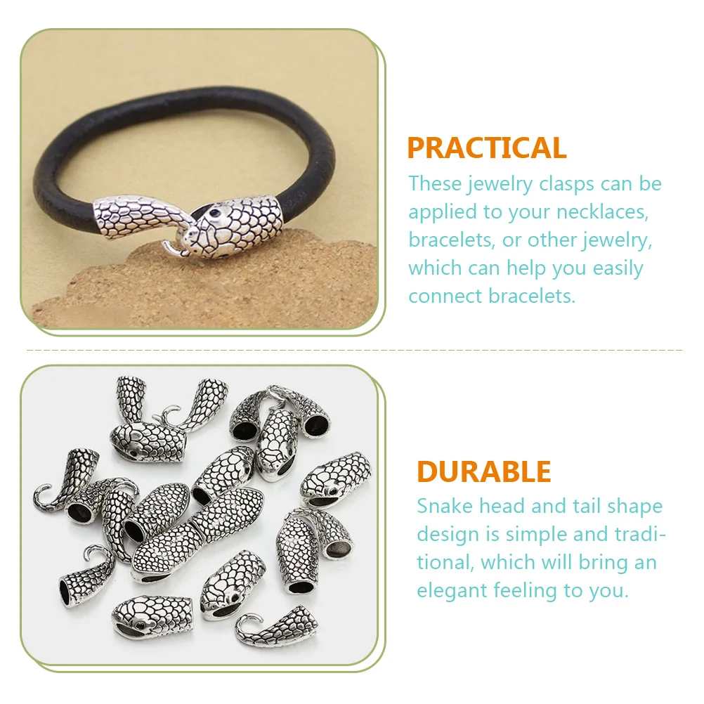 

10 Pairs Snake Head Toggle Clasps Durable Alloy Jewelry Making Supplies Bracelet Necklace Connectors Hooks Closure Kits