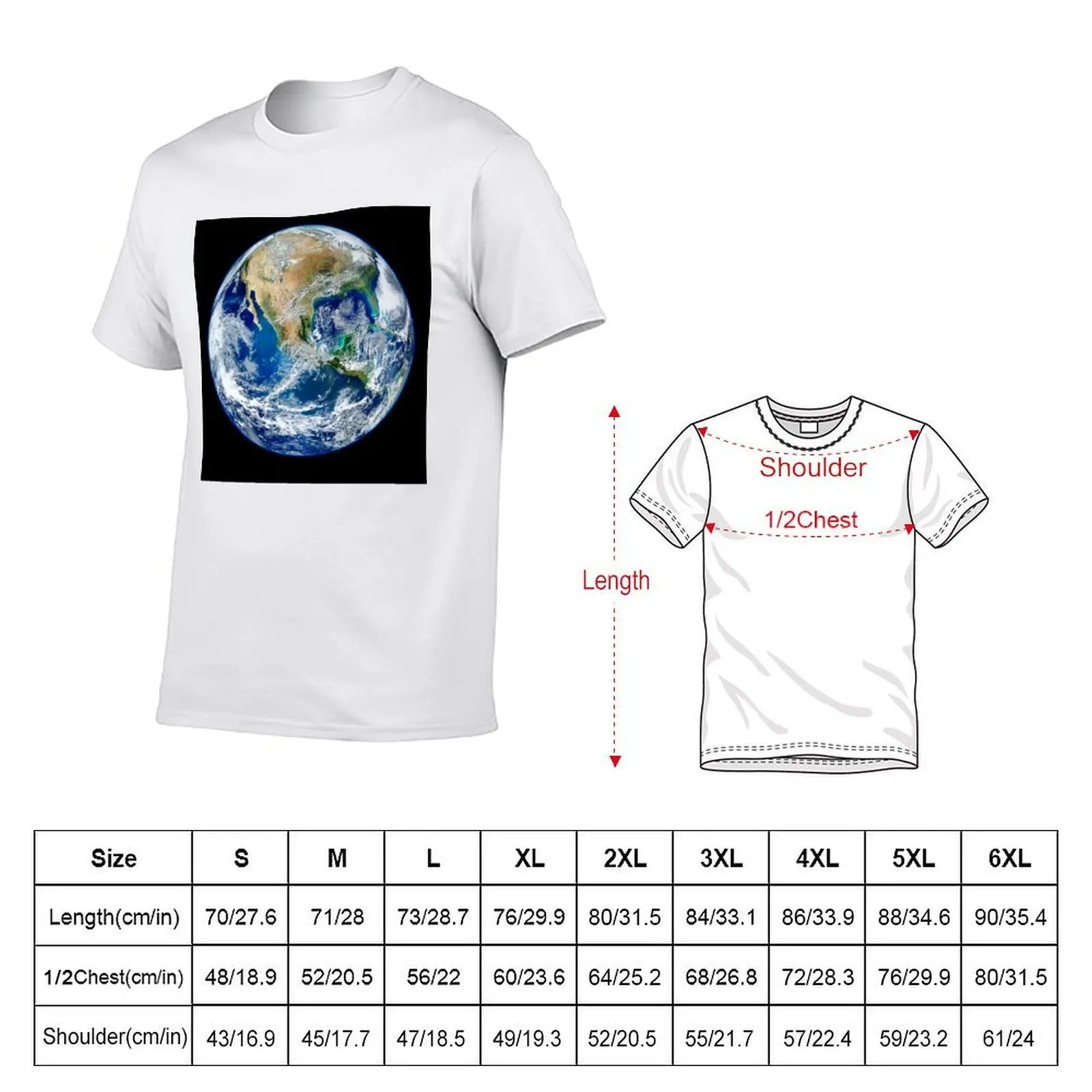 Planet Earth Photo T-Shirt man t shirts for men casual t shirts for man graphic funny cotton t shirt pack T-shirt