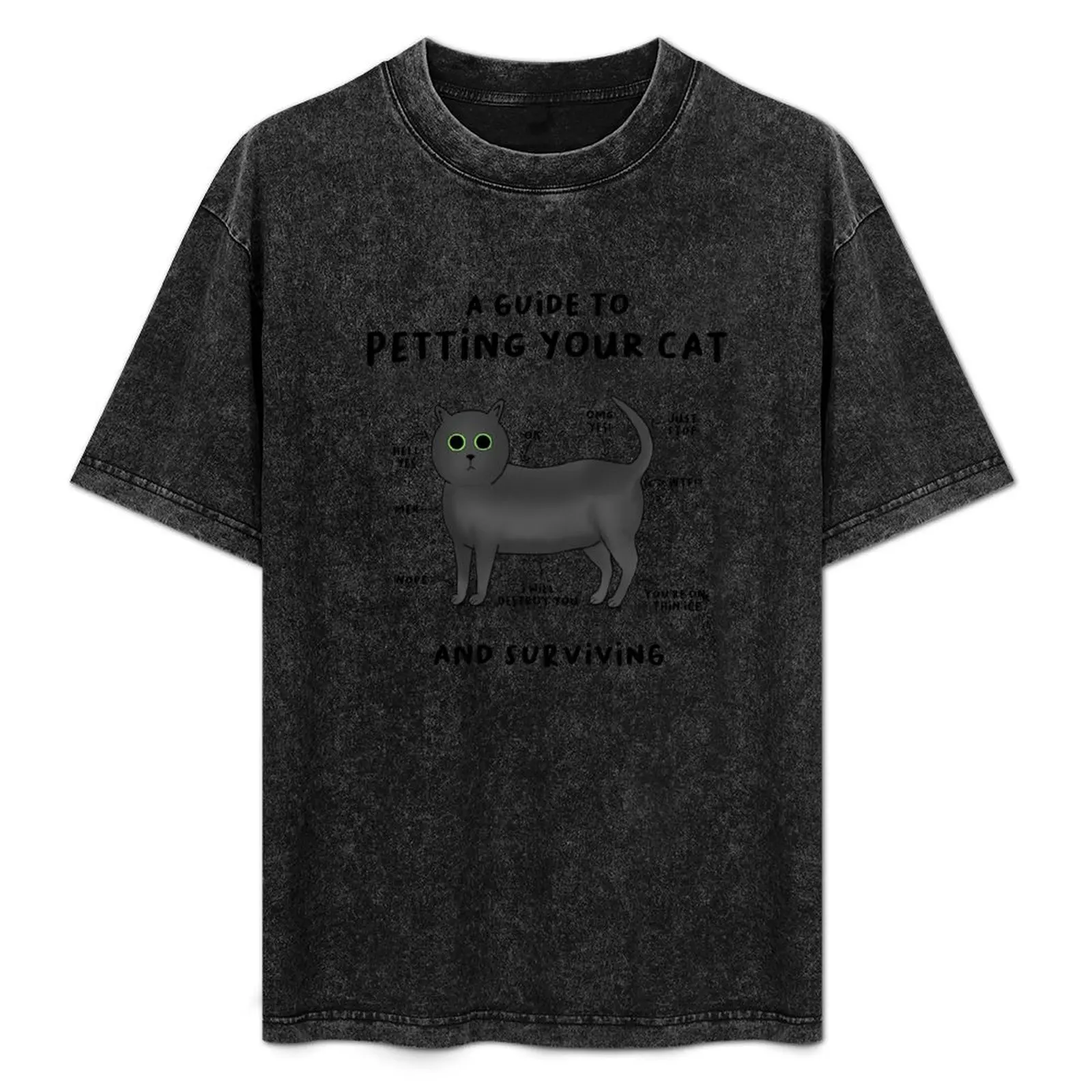 

Guide to Petting Your Cat - Funny Cat - Blue T-Shirt t shirt man cotton t shirts for man pack cotton T-Shirt