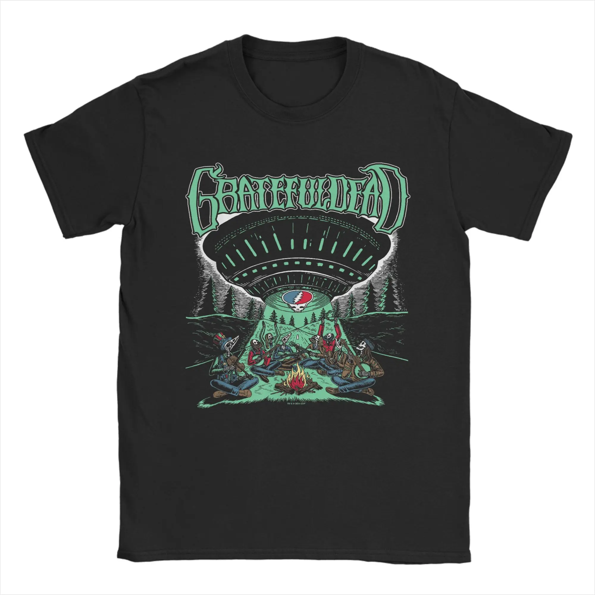 

Мужские футболки Gratefully Rock Band Dead Creative из чистого хлопка Футболка Skeletons Aliens Кемпинг Футболка Топы с круглым вырезом 4XL 5XL 6XL