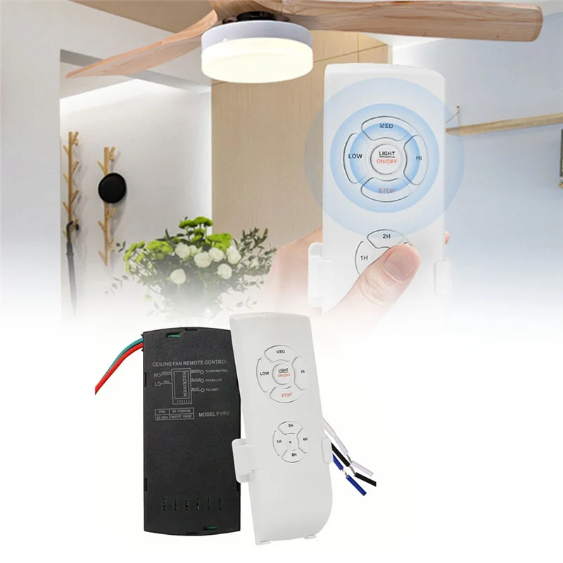 AA60-Kit de Control remoto para ventilador de techo, Control remoto y receptor, ventilador de techo Universal, sincronización de luz y Control de velocidad
