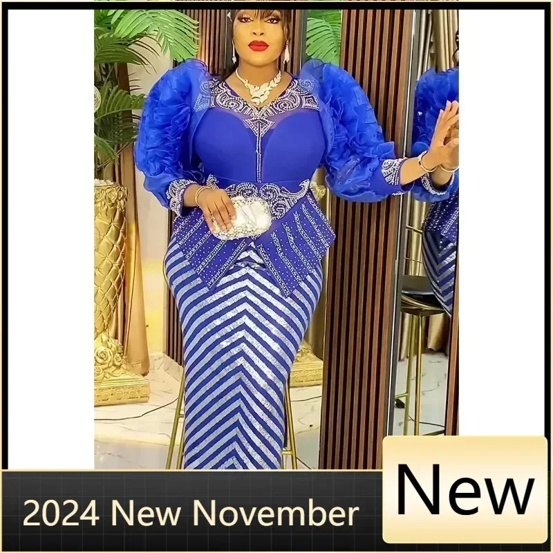 

Customized Plus Size Evening Dresses for Women African Luxury Sequin Gown Elegant Turkey Wedding Party Long Dress Ankara Ladies