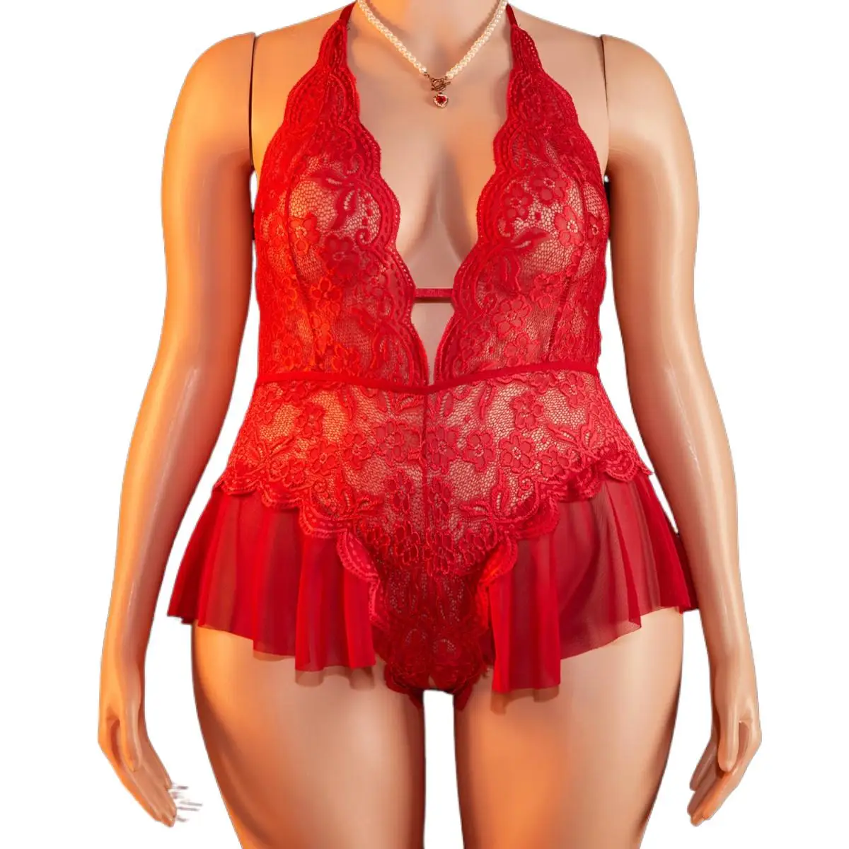 

Новое бесшовное 1XL-4XL изогнутое сексуальное нижнее белье без промежности для взрослых и женщин, нижнее белье с разрезом, комбинезон с глубоким V-образным вырезом, кукла, одежда больших размеров