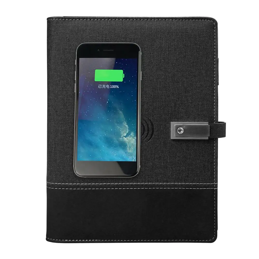 Newyes Business Gifts Wireless Charger PU Reusable Erasable Notebook With Powerbank 8000 MAh 16GB USB Flash
