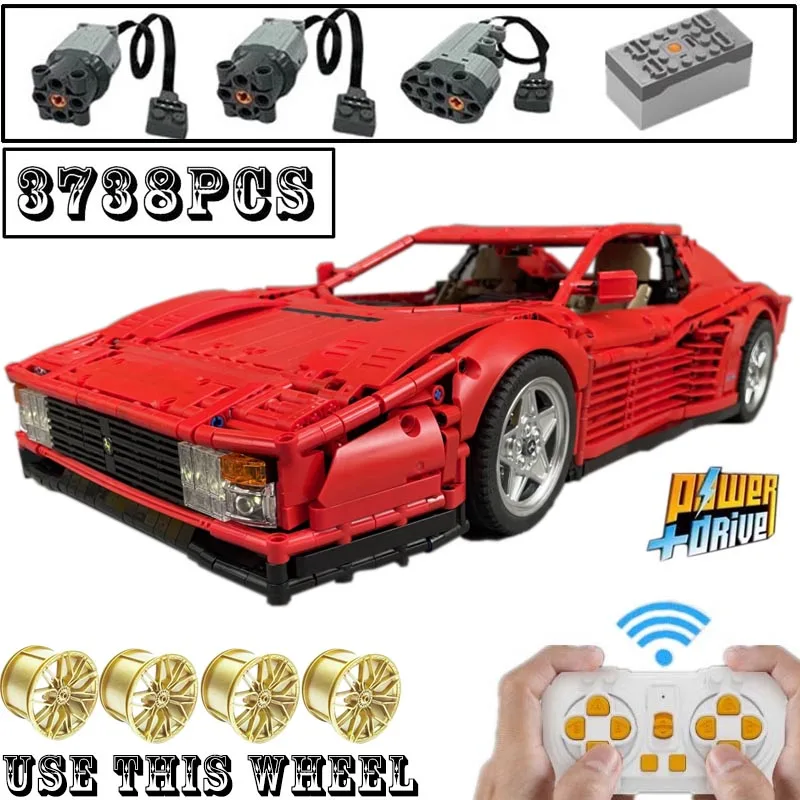 New Technical MOC-98925 Testarossa Scale 1:8 flagship Supercar Racers Vehicles Model  Building Blocks Bricks Toys Birthday Gifts