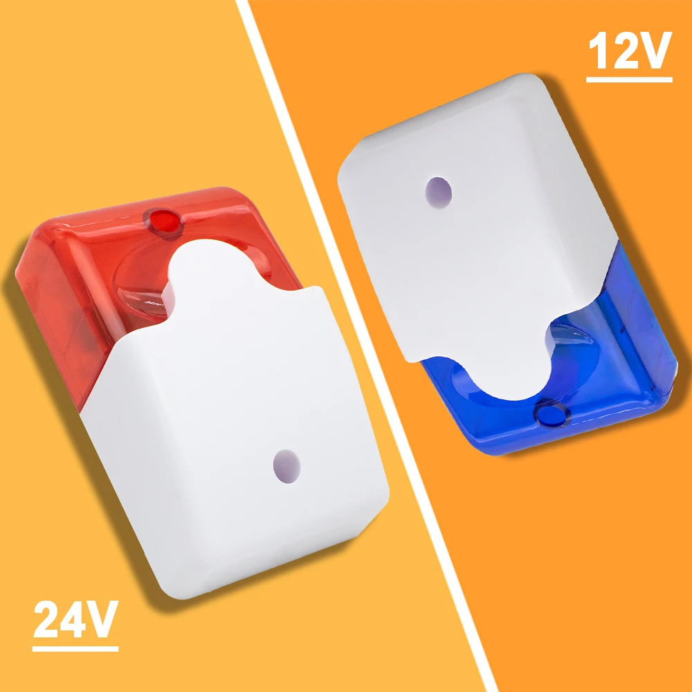 120 ديسيبل فلاش LED ضوء إحترافي صفارة الإنذار السلكية 12 فولت/24 فولت العمل لأمن المنزل صوت نظام إنذار ضد السرقة #1