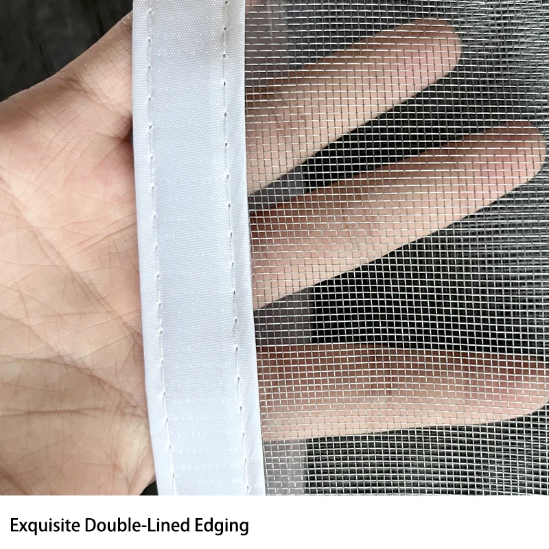 White Hook-and-Loop Fly Screen for Windows, DIY Removable and Reusable Mosquito Netting, Washable Insect Protection