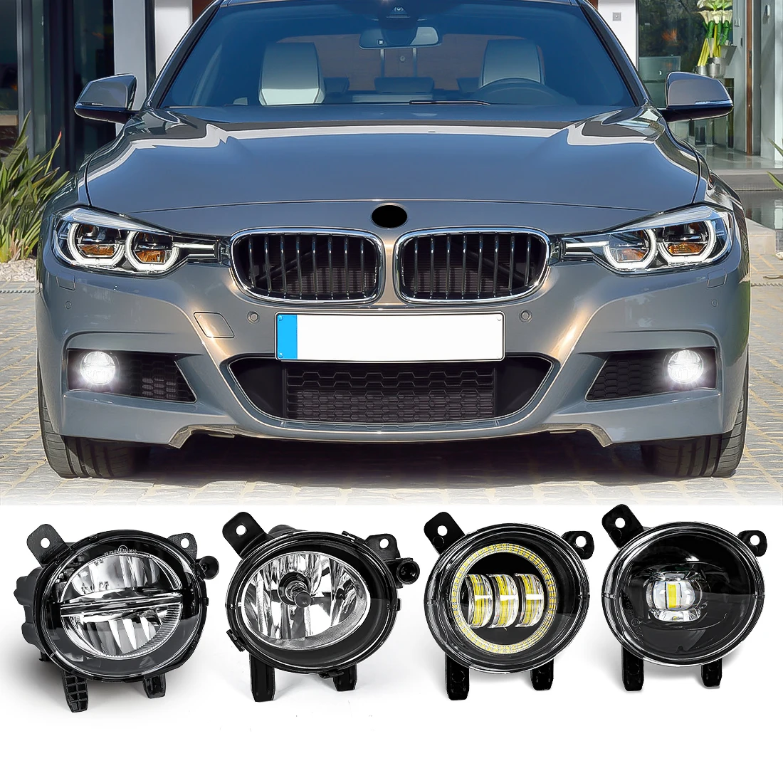 63177315559 63177315560 For BMW F20 F21 F22 F23 F30 F31 F32 F34 GT F35 LCI Car Fog Lamp LED Front Bumper Driving Lights DRL 12V