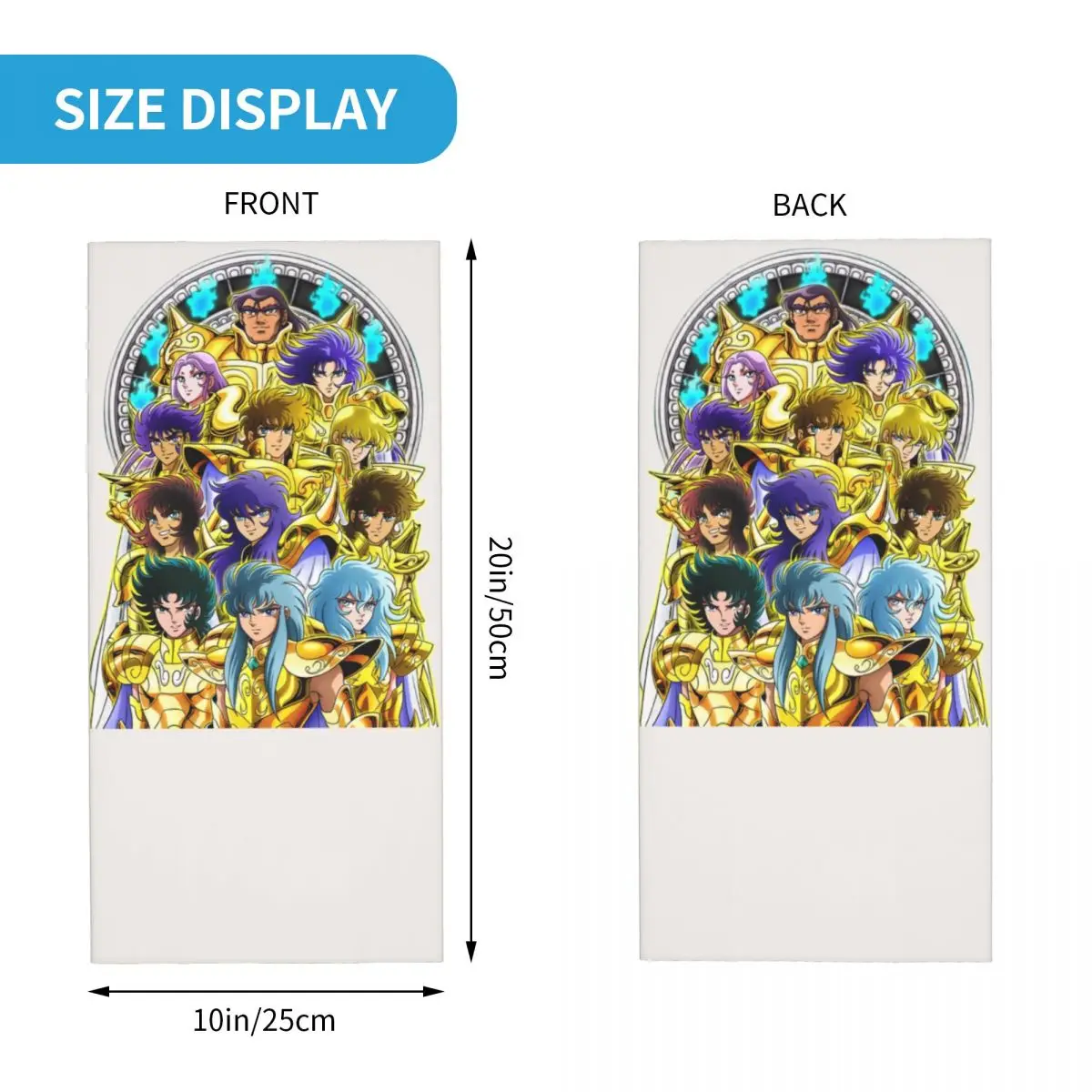 커스텀 세인트 세이야 별자리 기사단 만화 반다나 넥 게이터 자외선 차단 페이스 스카프 커버 여성 남성 헤드밴드 튜브